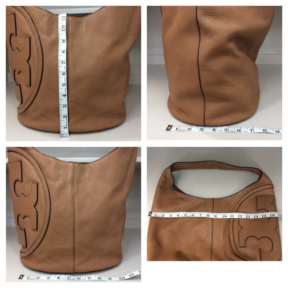 Authentic Rare Tory Burch All T Hobo Shoulder Bag Leather Purse Handbag - Picture 17 of 17